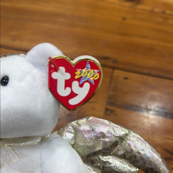 TY Beanie Baby Babies Angel Bear HALO 2 II 2000 Error Nose Brown - Picture 2 of 8